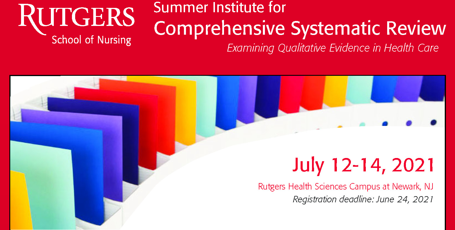 NEST Summer Institute for Comprehensive Systematic Review 2021 - 3 Day Qualitative Track Banner